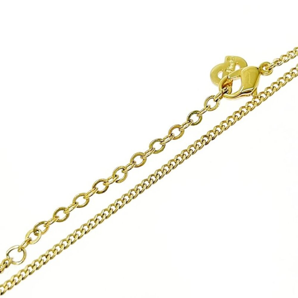 Christian Dior GP Rhinestone Logo Oval Necklace Gold Necklace - Picture 6 of 7